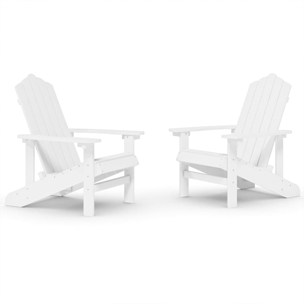 vidaXL Cadeiras de jardim Adirondack 2 pcs PEAD branco