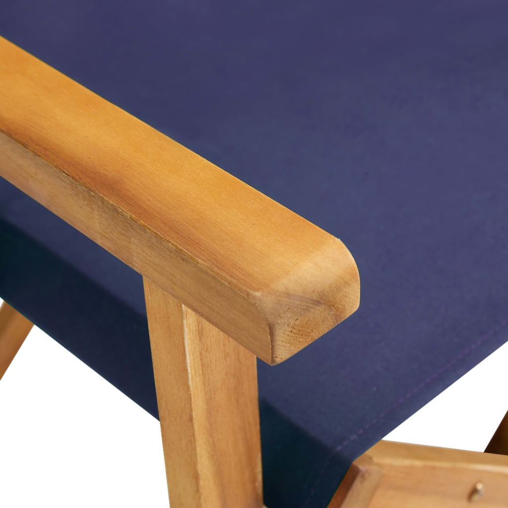 vidaXL Cadeira de realizador em madeira de acácia maciça azul