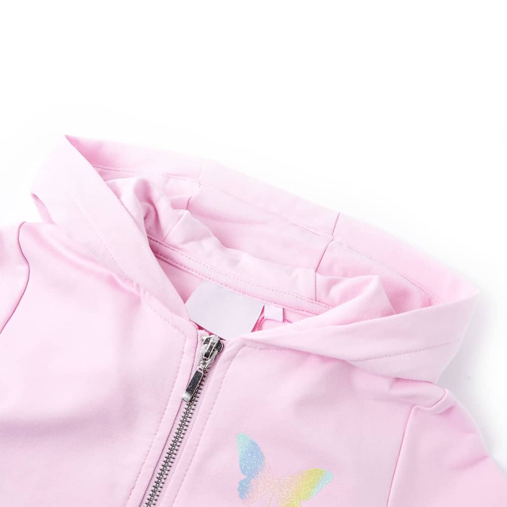 Sweatshirt para criança com capuz rosa-claro 92