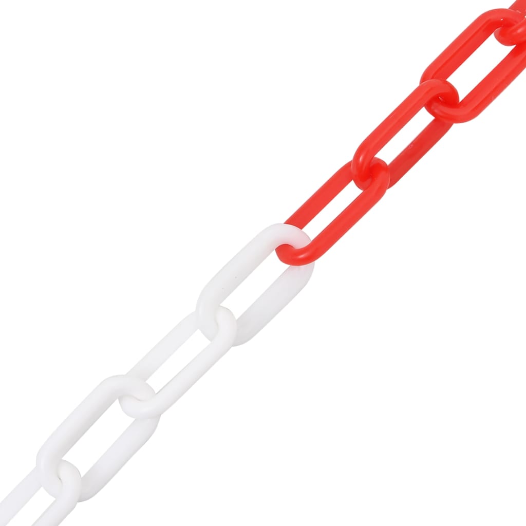 vidaXL Corrente de sinalização plástico 100 m Ø4 mm vermelho e branco