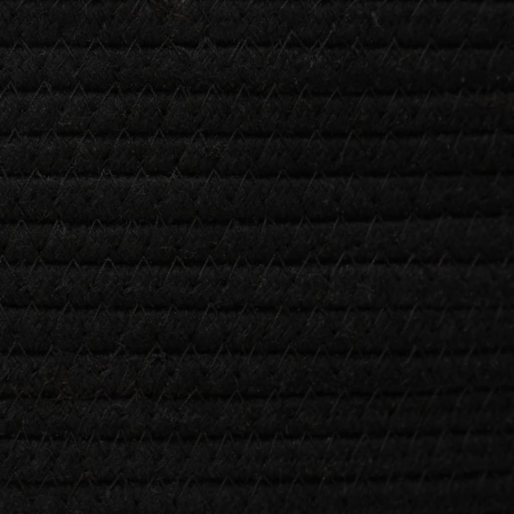 vidaXL Cesto de arrumação com tampa Ø37x50 cm algodão preto e bege