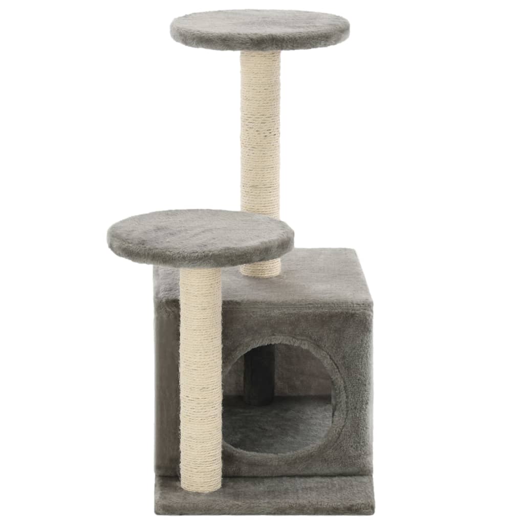 vidaXL Árvore para gatos c/postes arranhadores sisal 60 cm cinzento