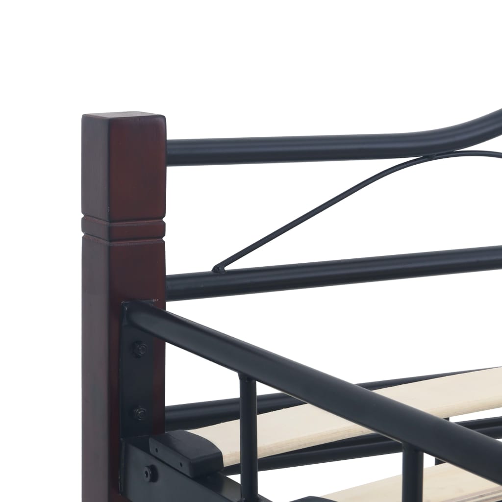 vidaXL Estrutura de cama em metal 140x200 cm preto