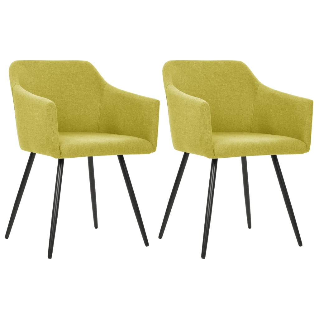 vidaXL Cadeiras de jantar 2 pcs tecido verde