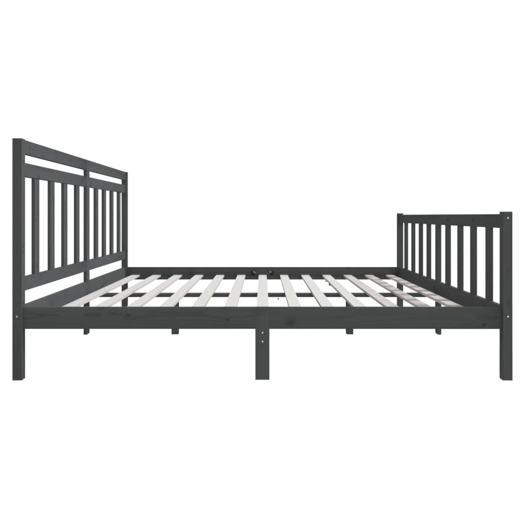 vidaXL Estrutura de cama super king 180x200 cm madeira maciça cinzento