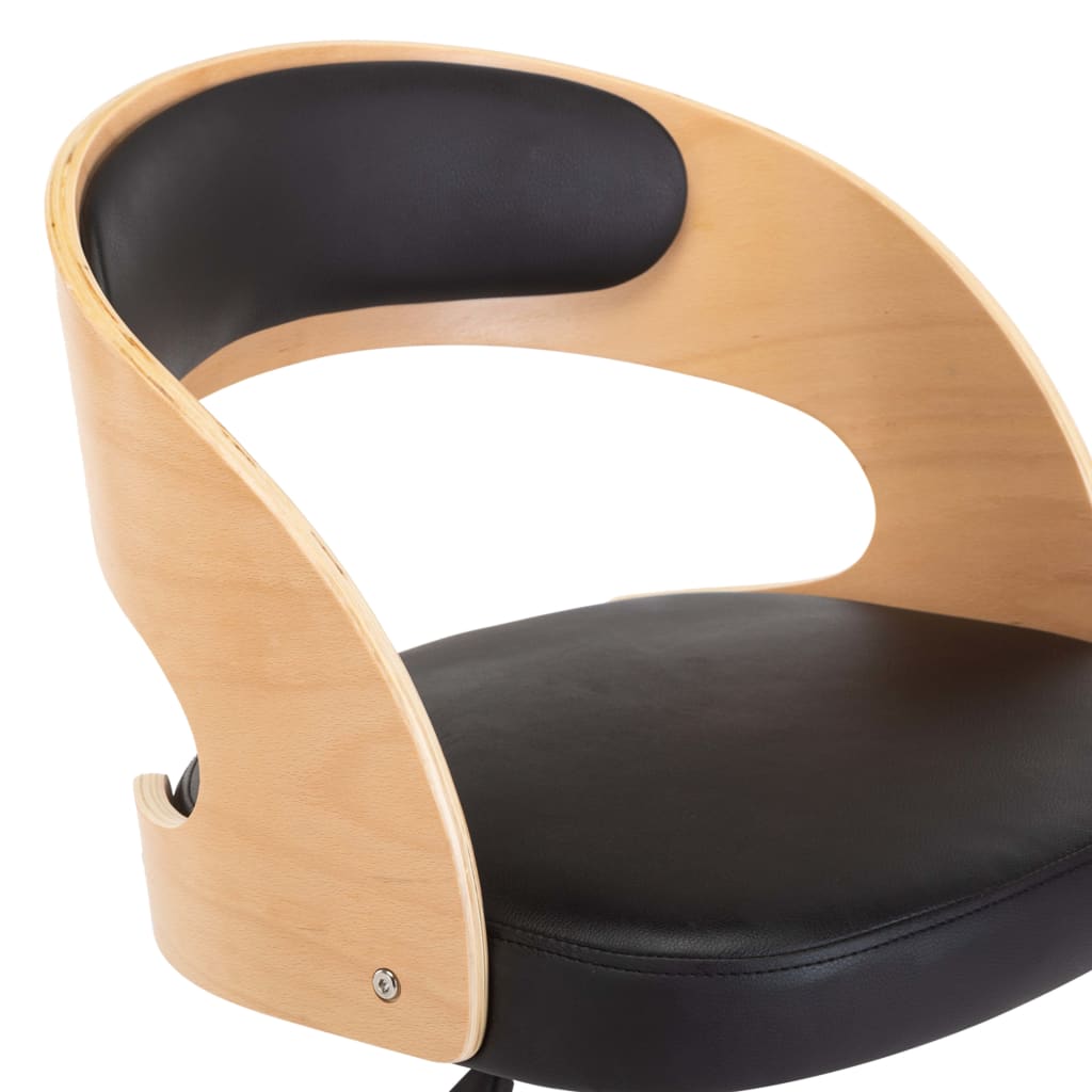vidaXL Cadeiras jantar 2 pcs madeira curvada e couro artificial preto