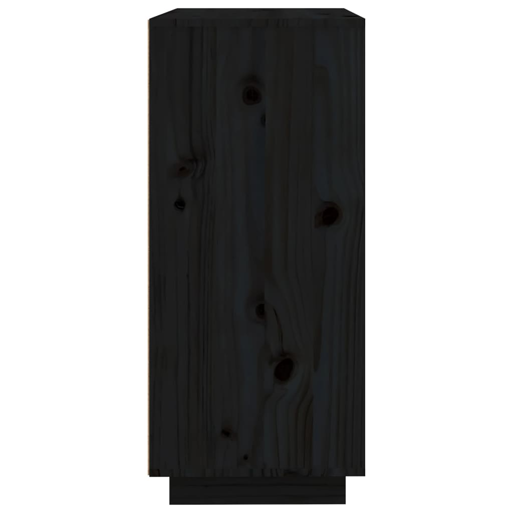 vidaXL Aparador 60x35x80 cm madeira de pinho maciça preto