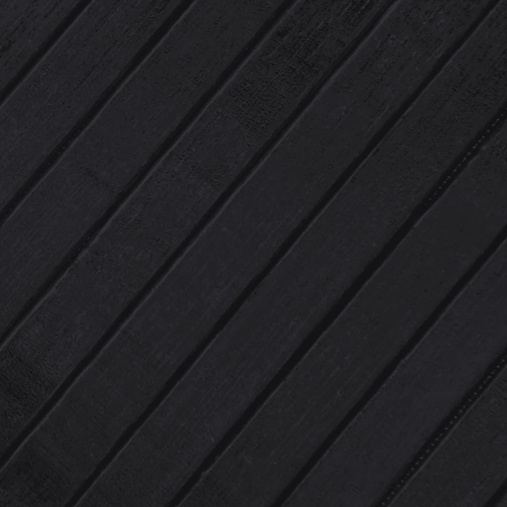 vidaXL Tapete redondo 60 cm bambu preto