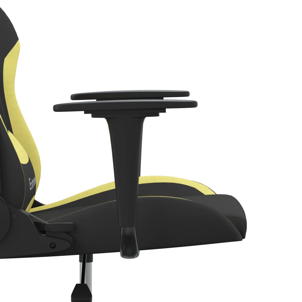 vidaXL Cadeira de gaming tecido preto e verde-claro