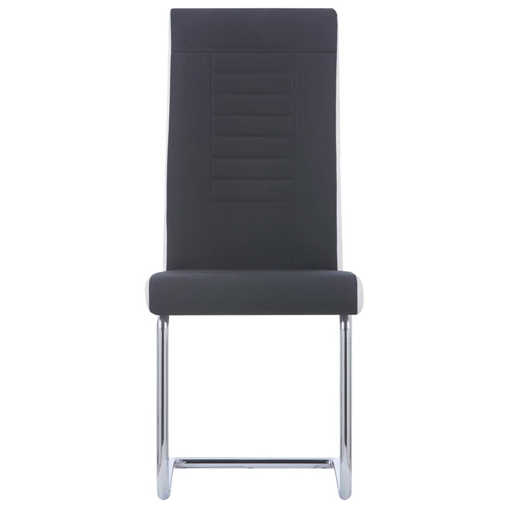 vidaXL Cadeiras de jantar cantilever 2 pcs tecido preto