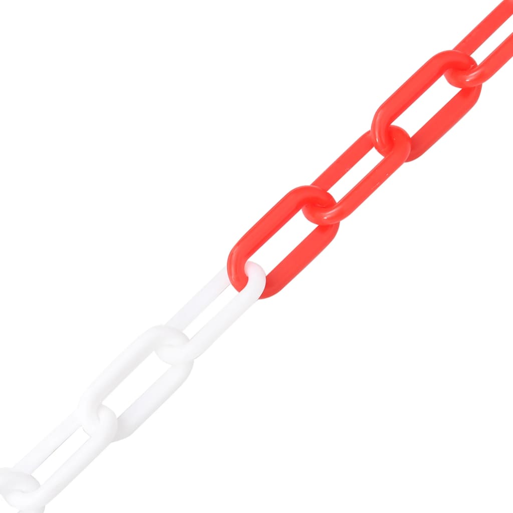 vidaXL Corrente de sinalização plástico 100 m Ø8 mm vermelho e branco