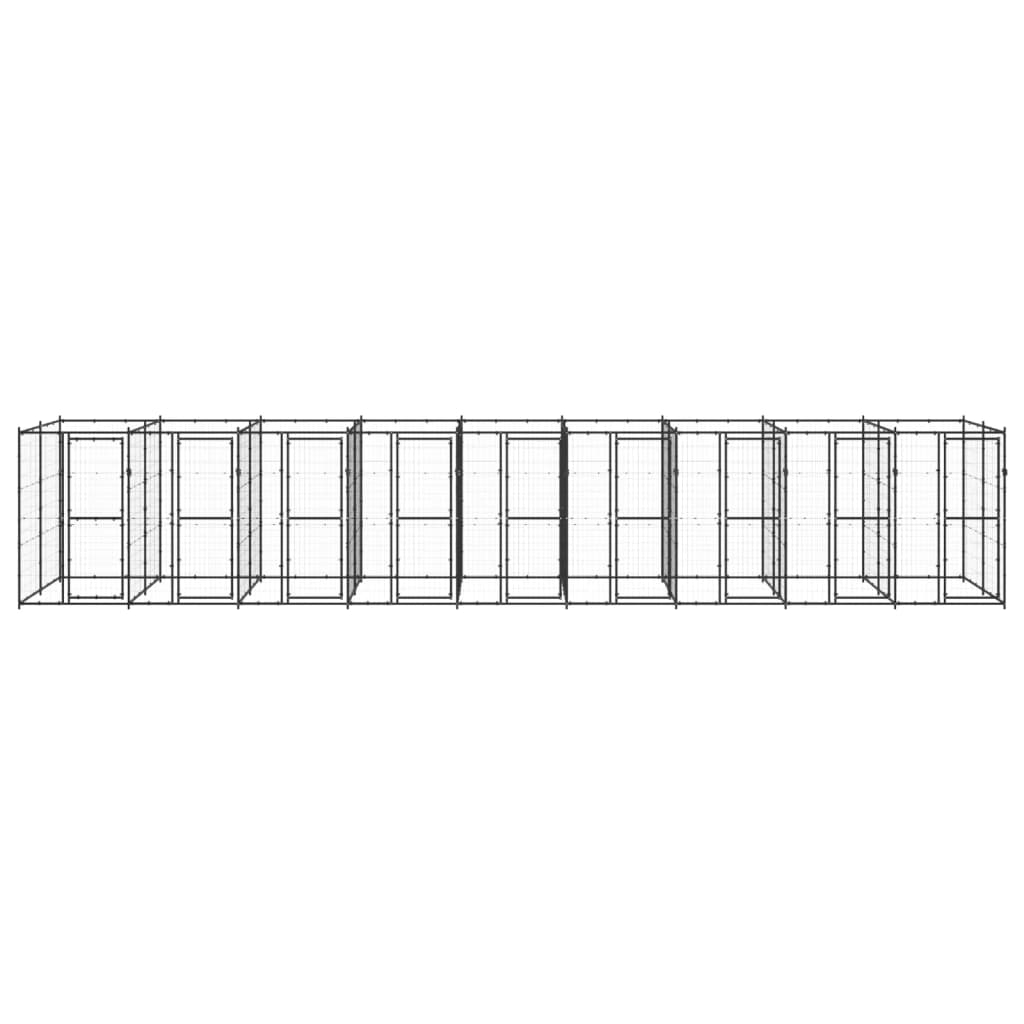 vidaXL Canil de exterior 21,78 m² aço