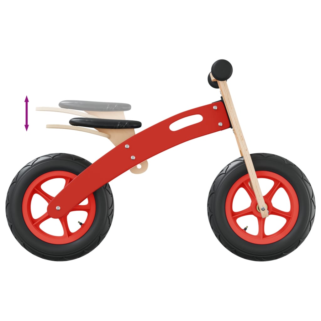 vidaXL Bicicleta de equilíbrio p/ crianças c/ pneus de ar vermelho