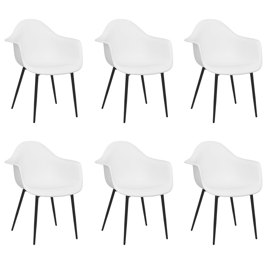 vidaXL Cadeiras de jantar 6 pcs PP branco