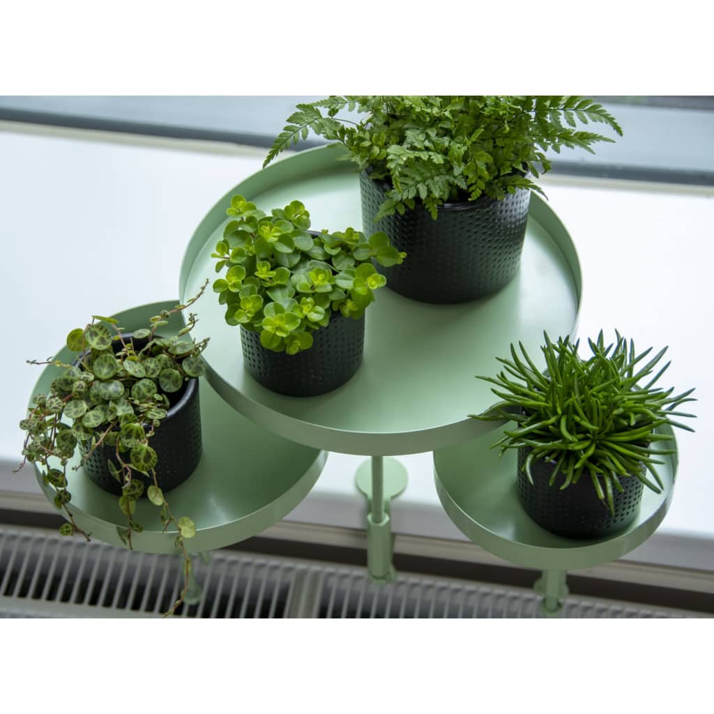 Esschert Design Tabuleiro para plantas redondo com braçadeira L verde