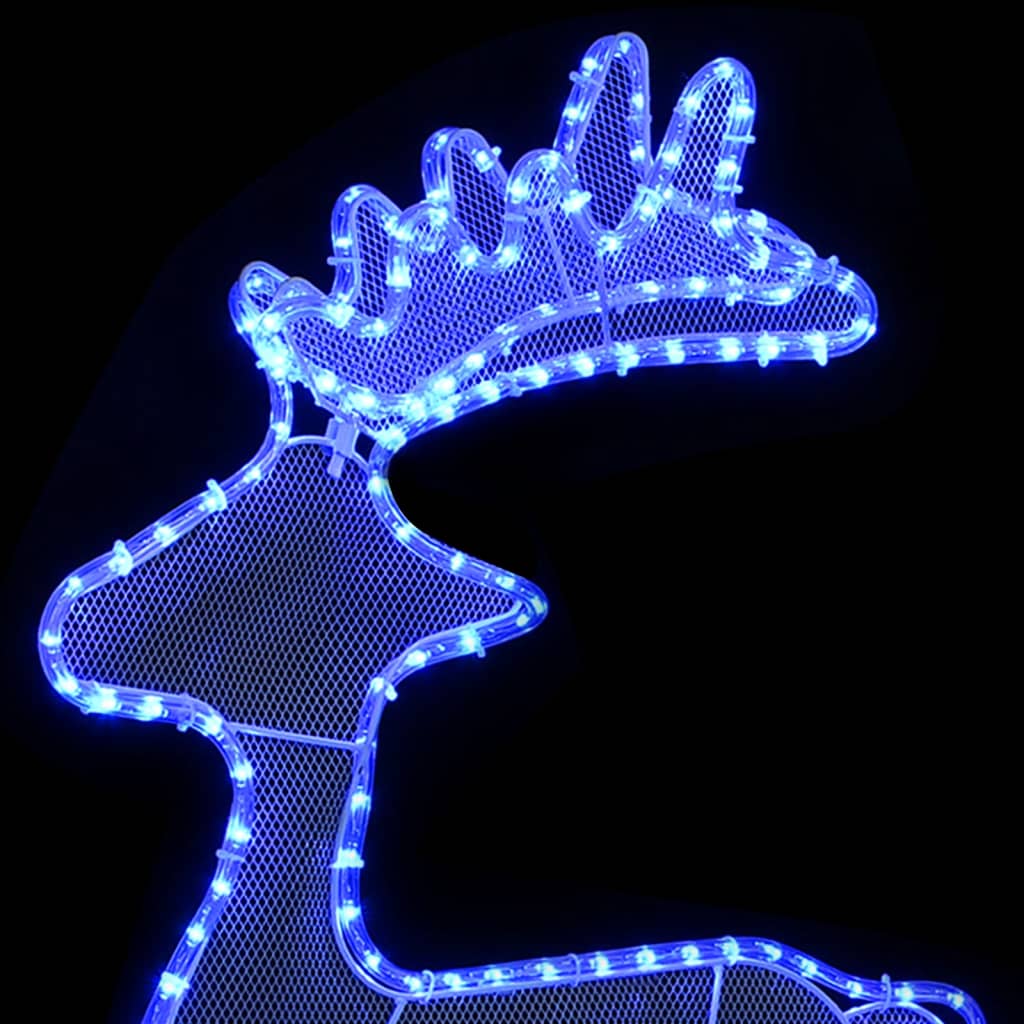 vidaXL Rena decorativa Natal c/ malha de aço 306 luzes LED 60x24x89 cm