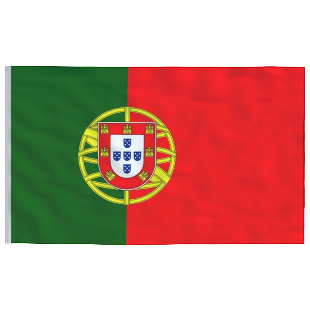 vidaXL Bandeira de Portugal com mastro de alumínio 4 m