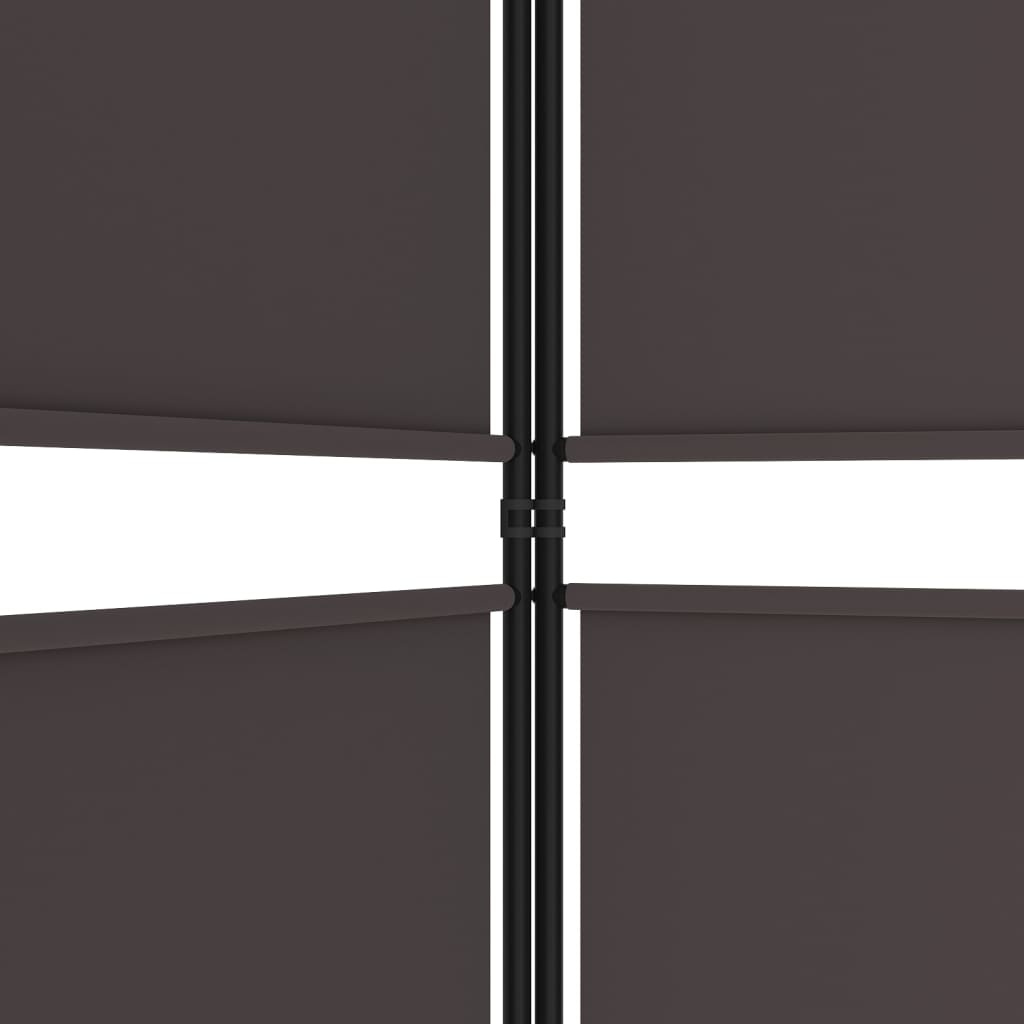 vidaXL Biombo/divisória com 6 painéis 300x180 cm tecido castanho