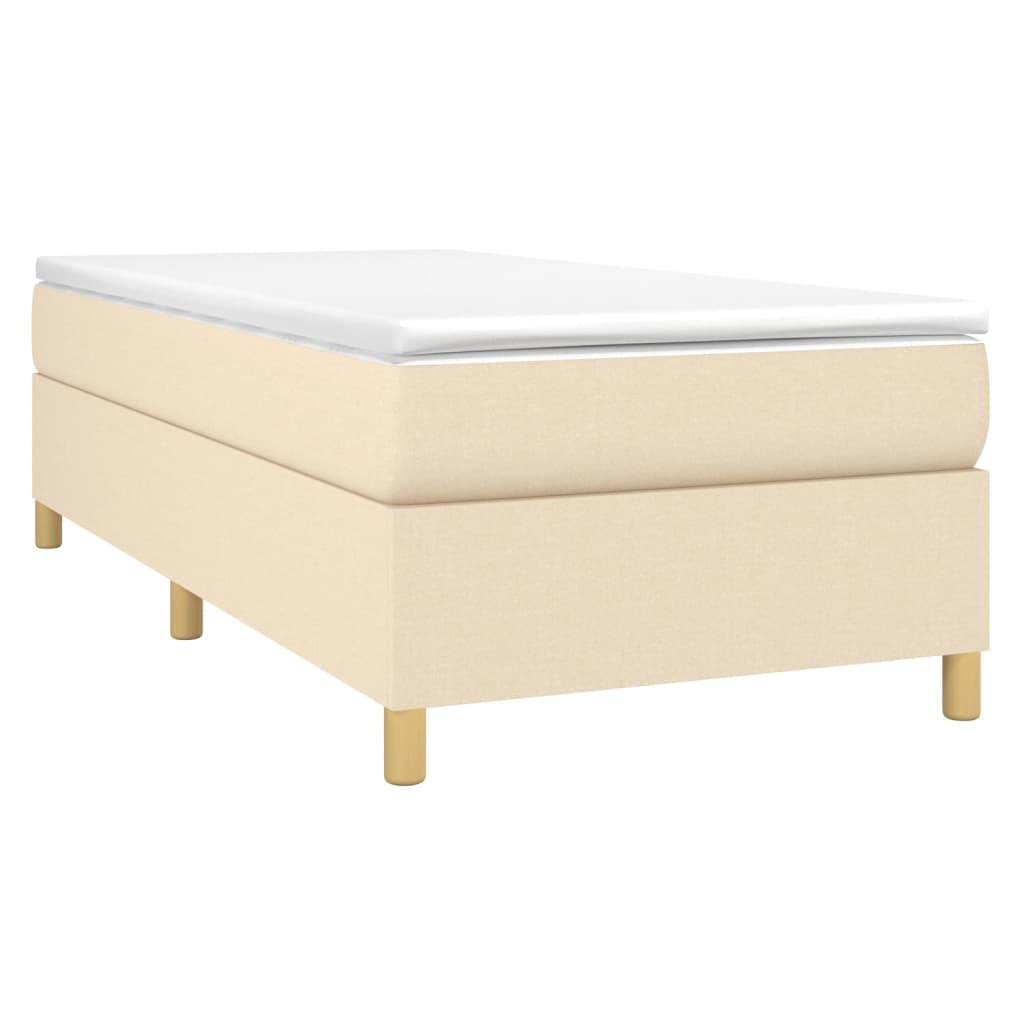 vidaXL Estrutura de cama com molas 100x200 cm tecido cor crème