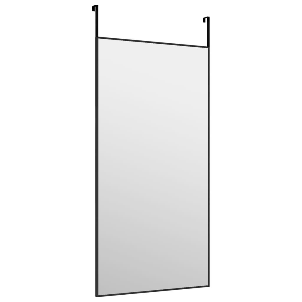 vidaXL Espelho para porta 40x80 cm vidro e alumínio preto