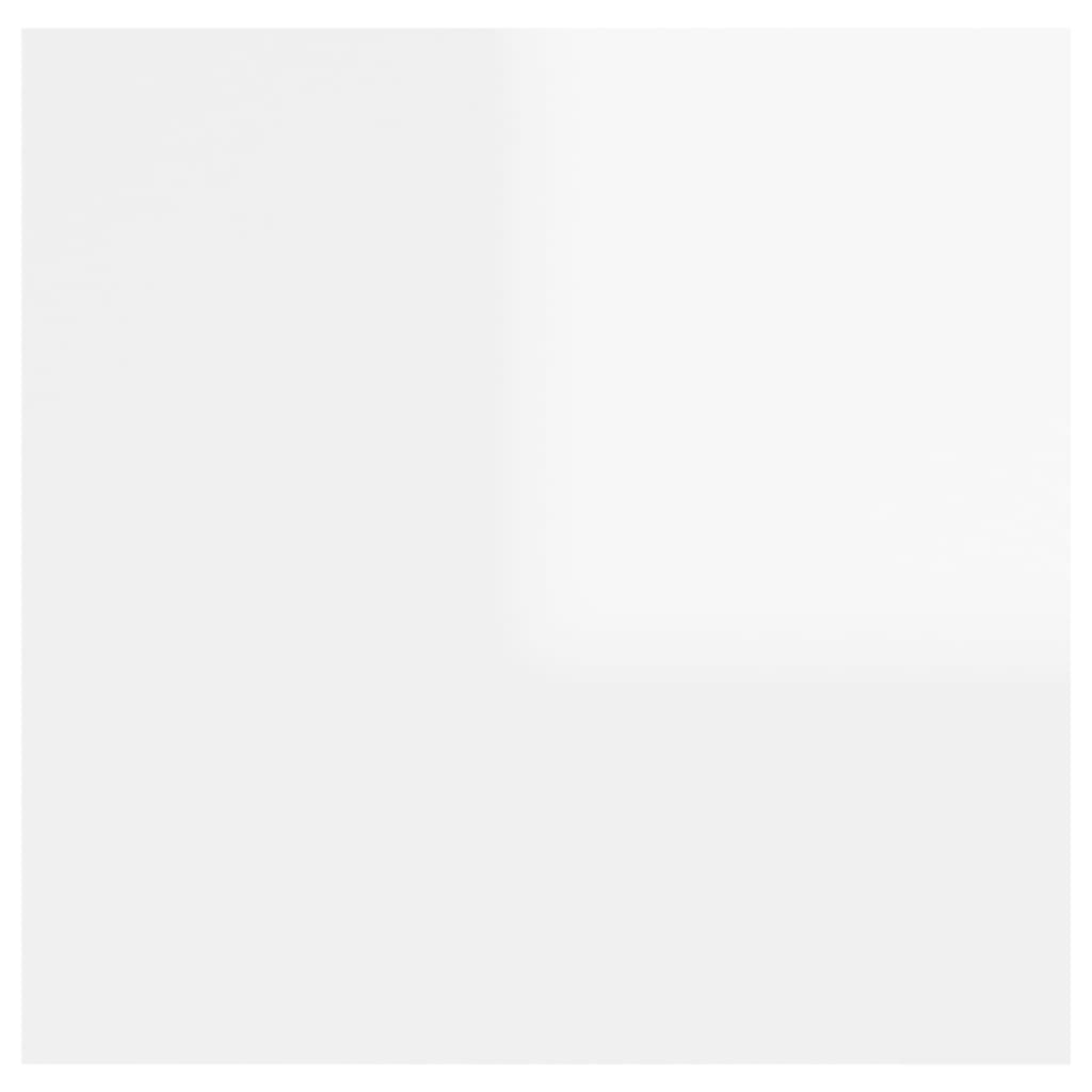 vidaXL Mesa de cabeceira 30,5x30x30 cm contraplacado branco brilhante