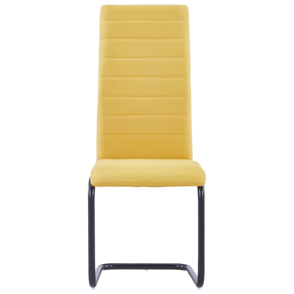 vidaXL Cadeiras de jantar cantilever 2 pcs tecido amarelo