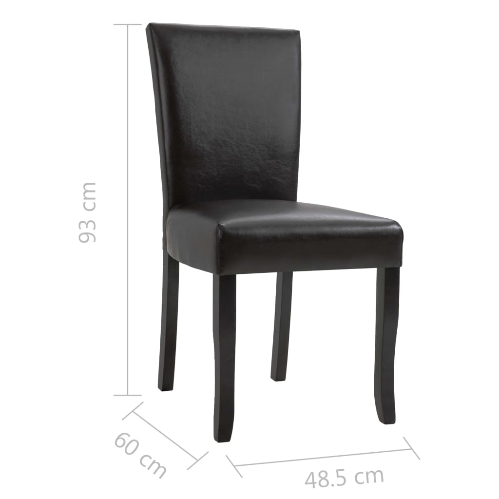 vidaXL Cadeiras de jantar 2 pcs couro artificial castanho-escuro