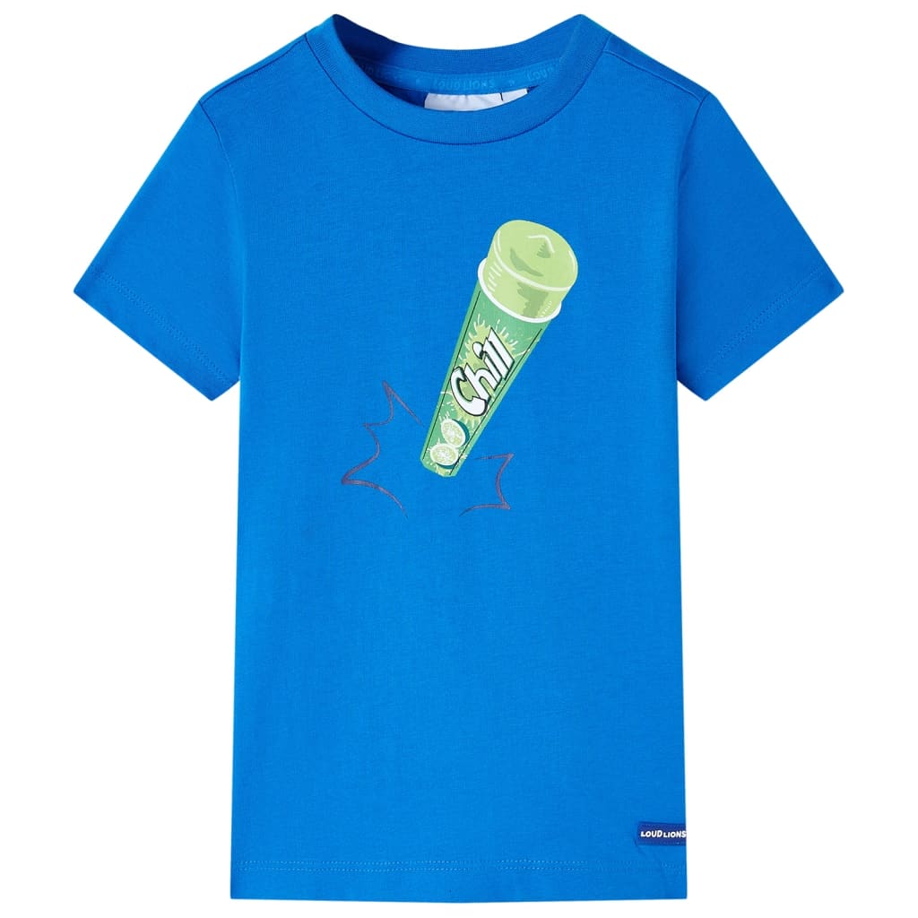 T-shirt infantil azul brilhante 92