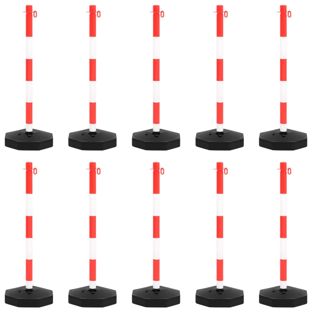 vidaXL Conjunto de postes com corrente de plástico 10 m