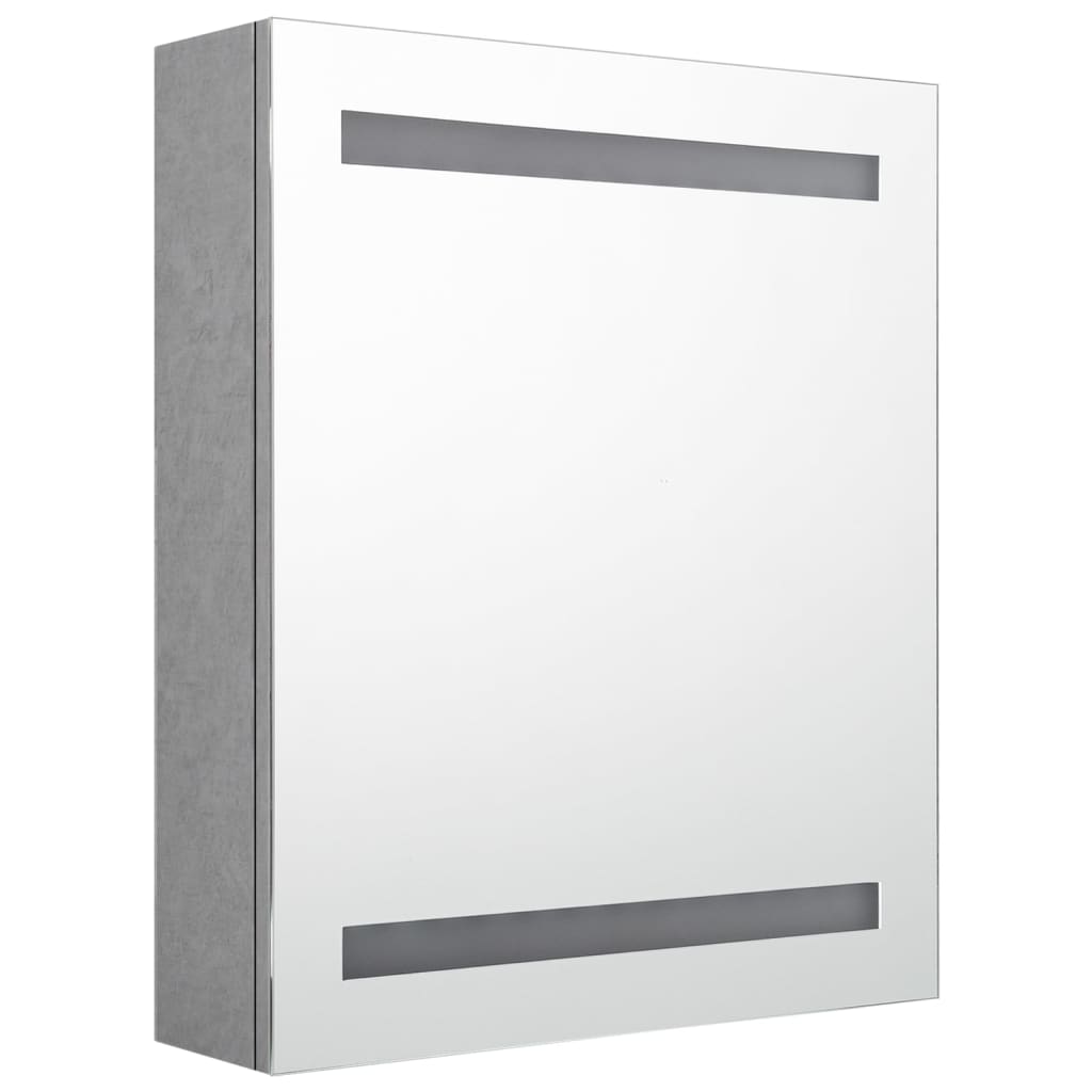 vidaXL Armário espelhado casa de banho LED 50x14x60cm cinzento cimento