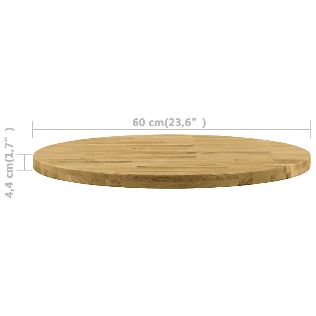 vidaXL Tampo de mesa madeira de carvalho maciça redondo 44 mm 600 mm