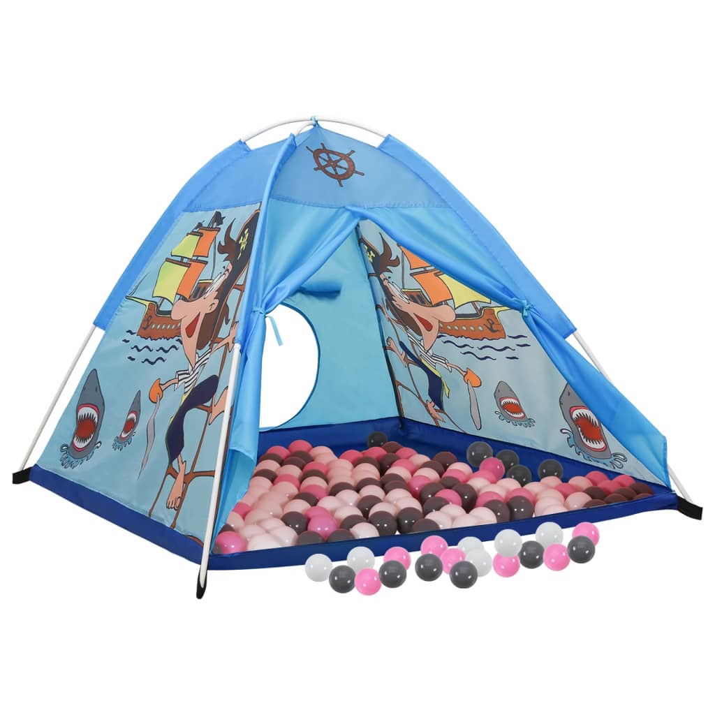 vidaXL Tenda de brincar infantil com 250 bolas 120x120x90 cm azul
