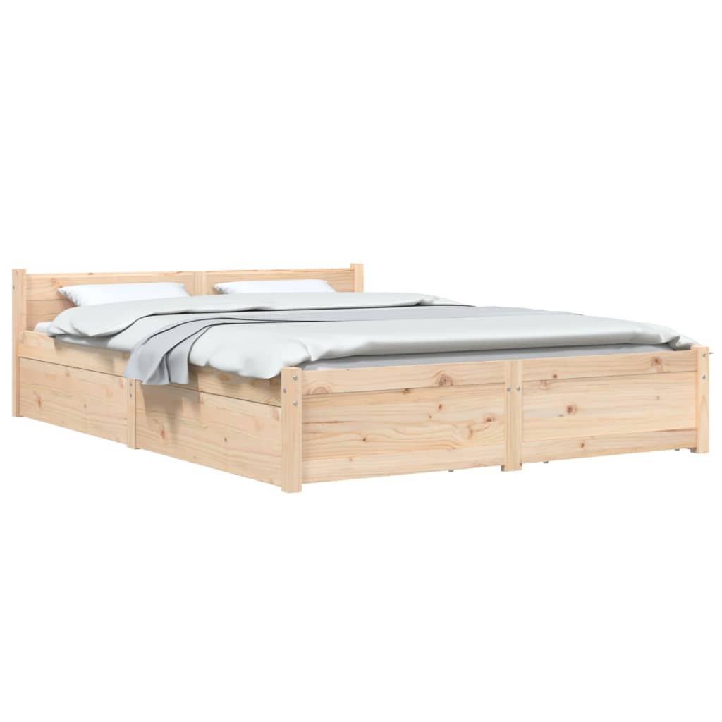 vidaXL Estrutura de cama com gavetas 135x190 cm casal
