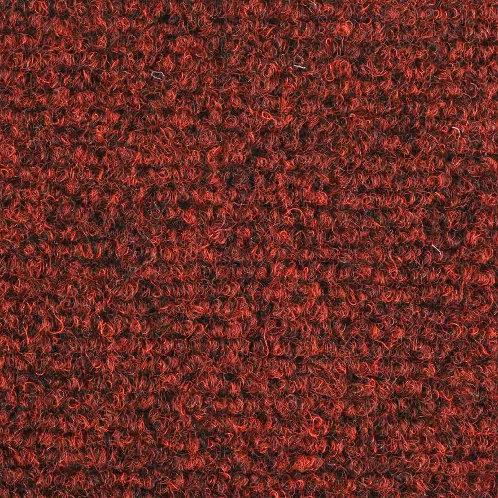 vidaXL Tapetes de escada adesivos 15 pcs 65x21x4 cm vermelho