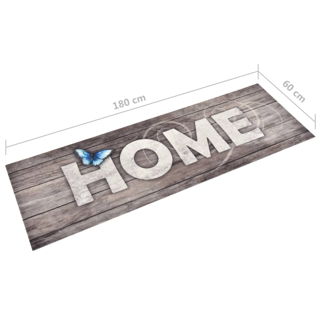vidaXL Tapete de cozinha lavável com design Home 60x180 cm