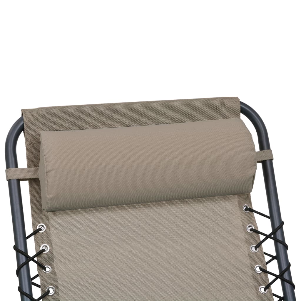 vidaXL Encosto cabeça cadeira 40x7,5x15 cm textilene cinza-acastanhado