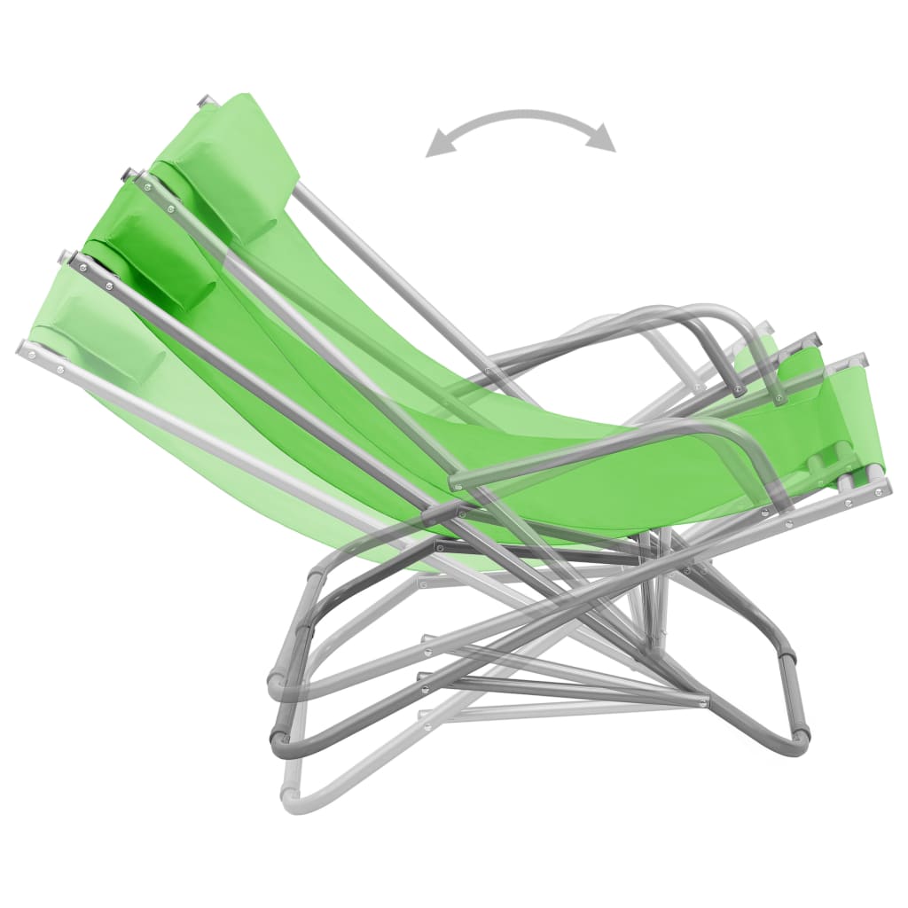 vidaXL Cadeiras de baloiço 2 pcs aço verde