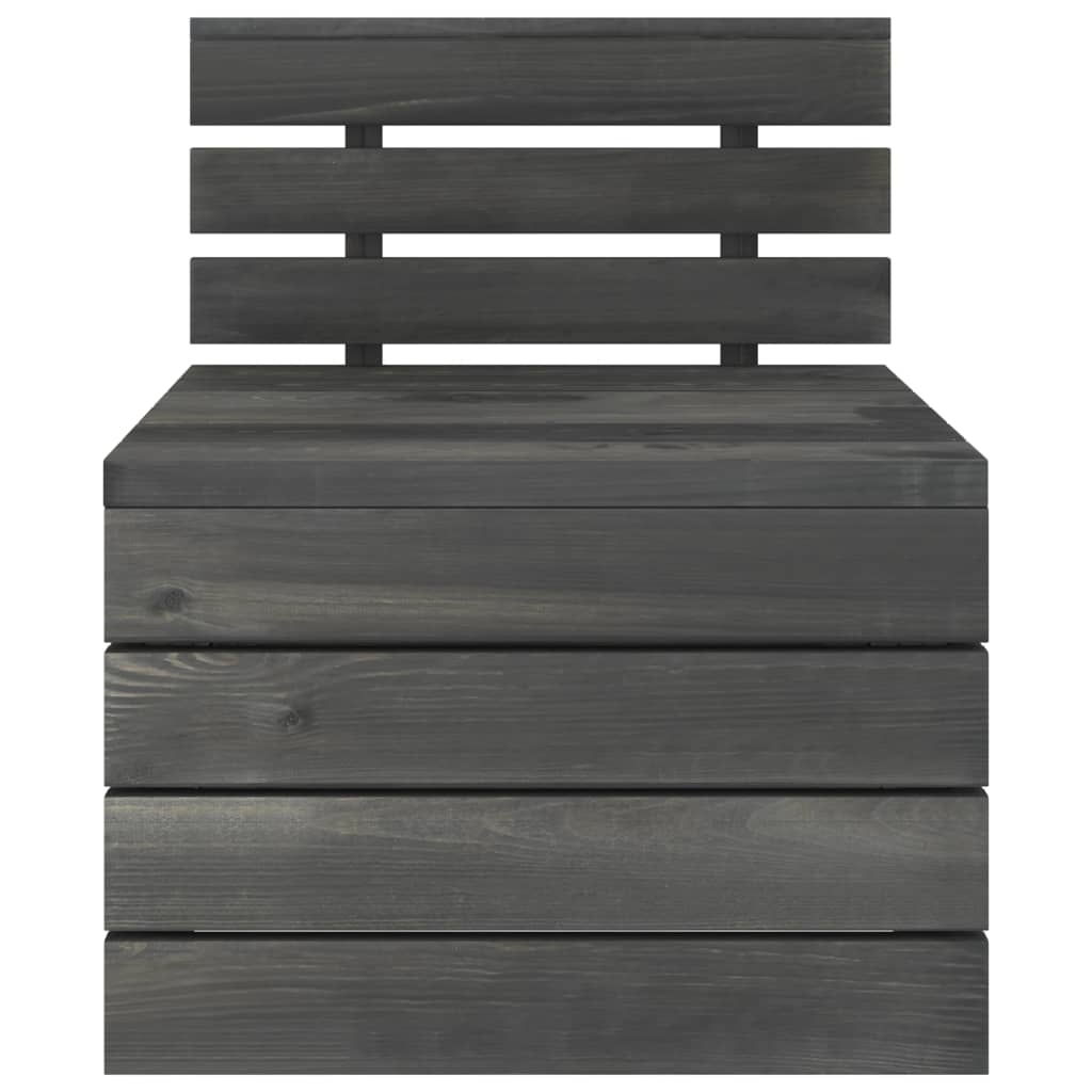 vidaXL 5 pcs conjunto lounge de paletes madeira pinho cinzento-escuro