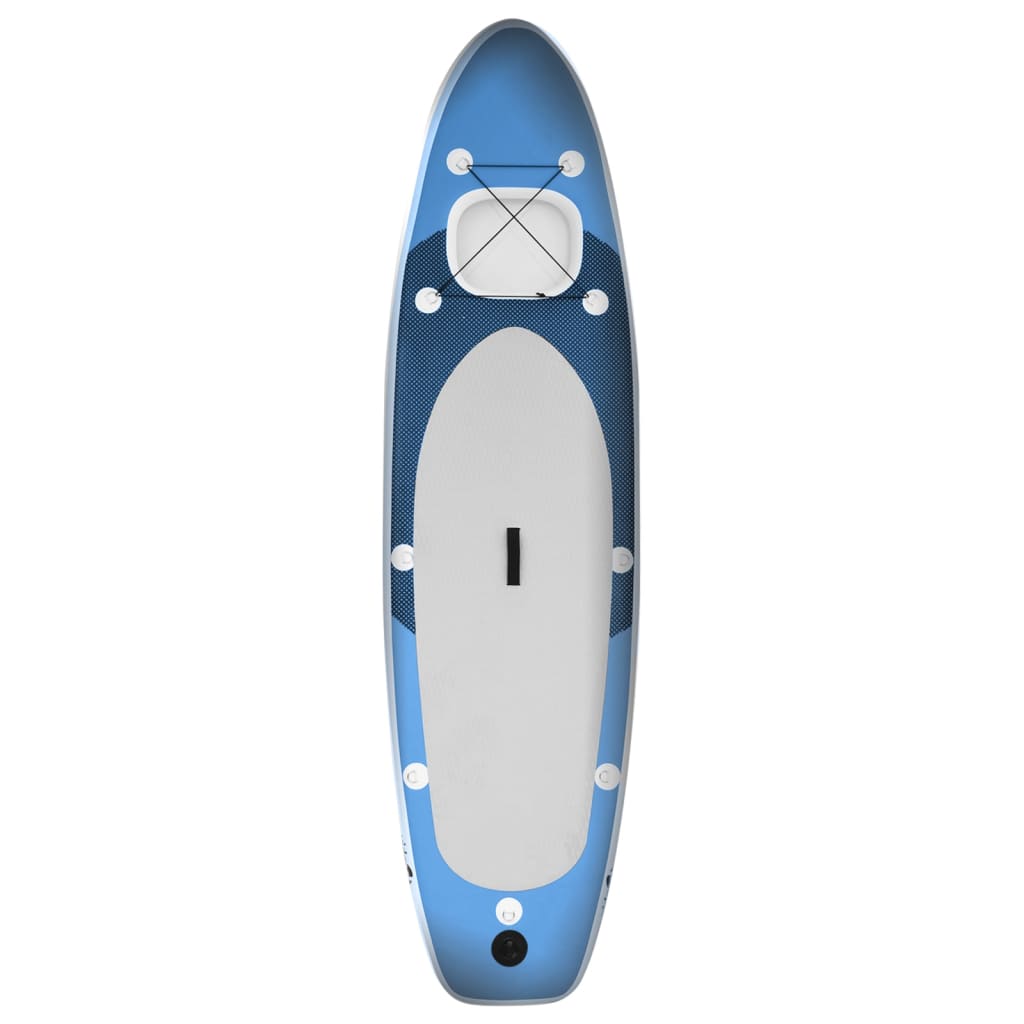 vidaXL Conjunto prancha de paddle SUP insuflável 360x81x10 cm azul mar