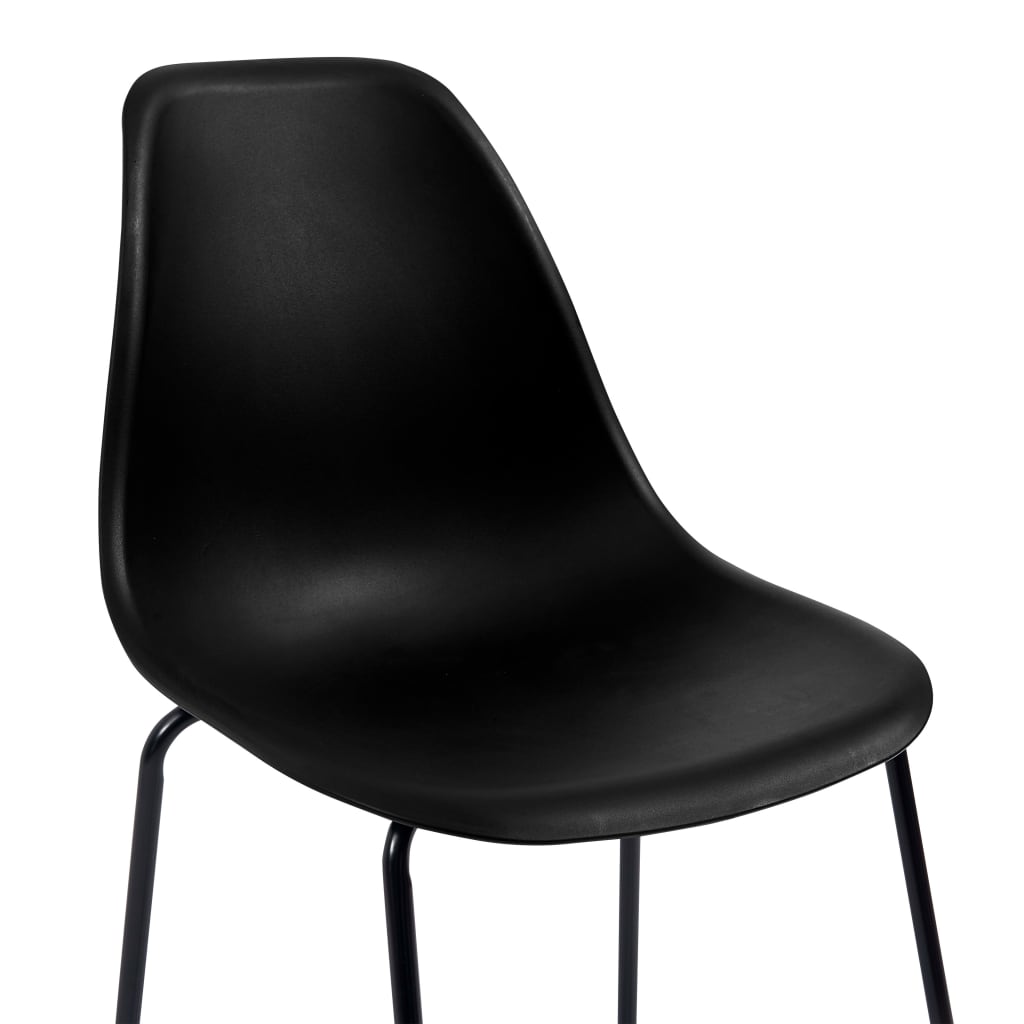 vidaXL Cadeiras de bar 6 pcs plástico preto