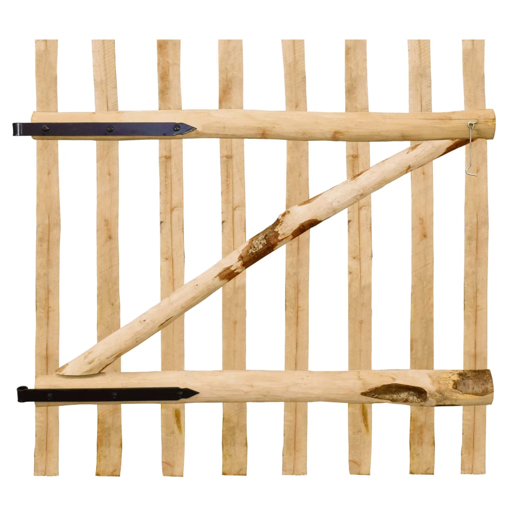 vidaXL Portão para cerca 1 pc 100x100 cm madeira de aveleira