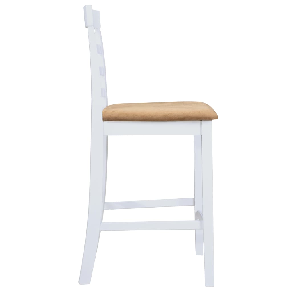 vidaXL Mesa e cadeiras de bar 5 pcs madeira maciça natural e branco