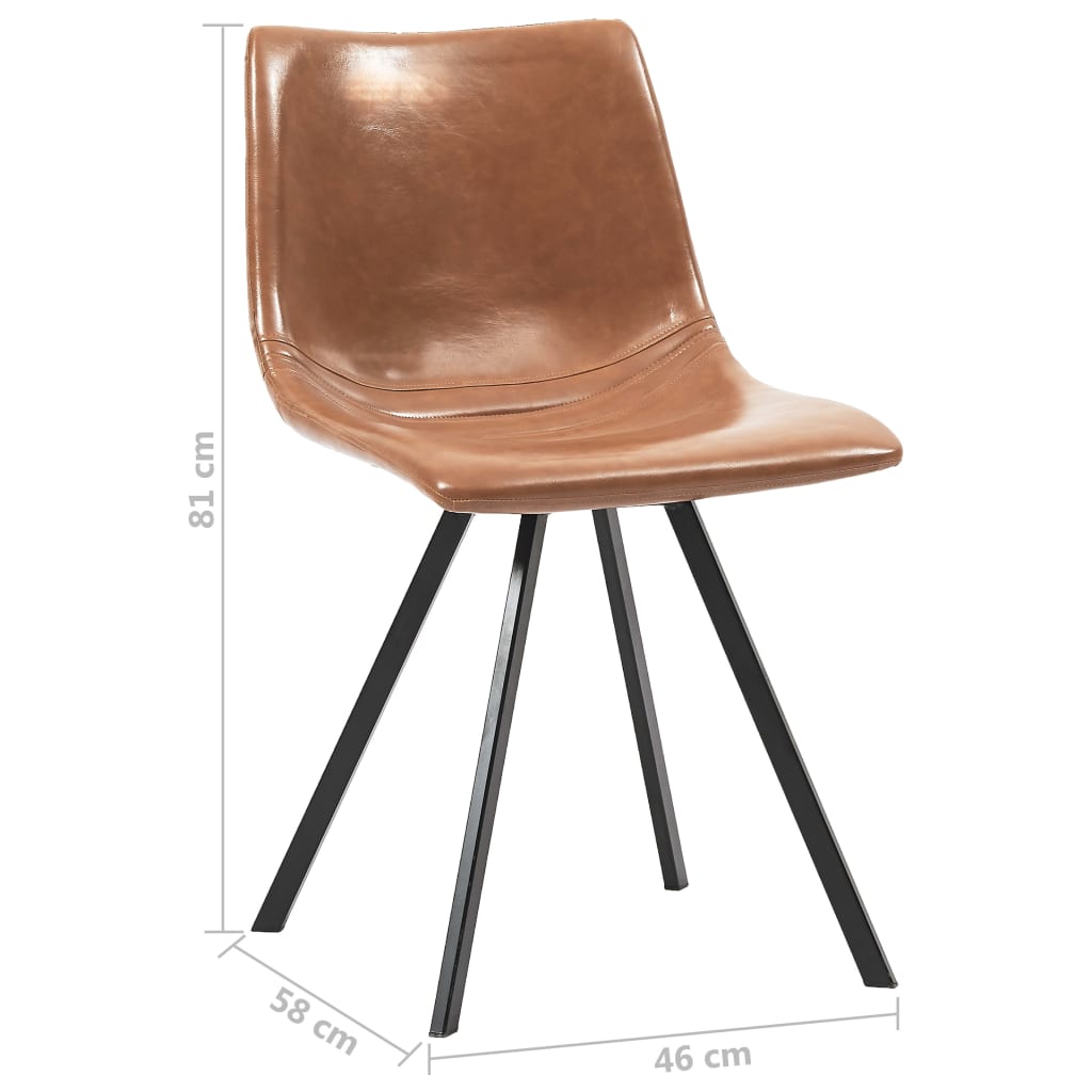 vidaXL Cadeiras de jantar 4 pcs couro artificial conhaque