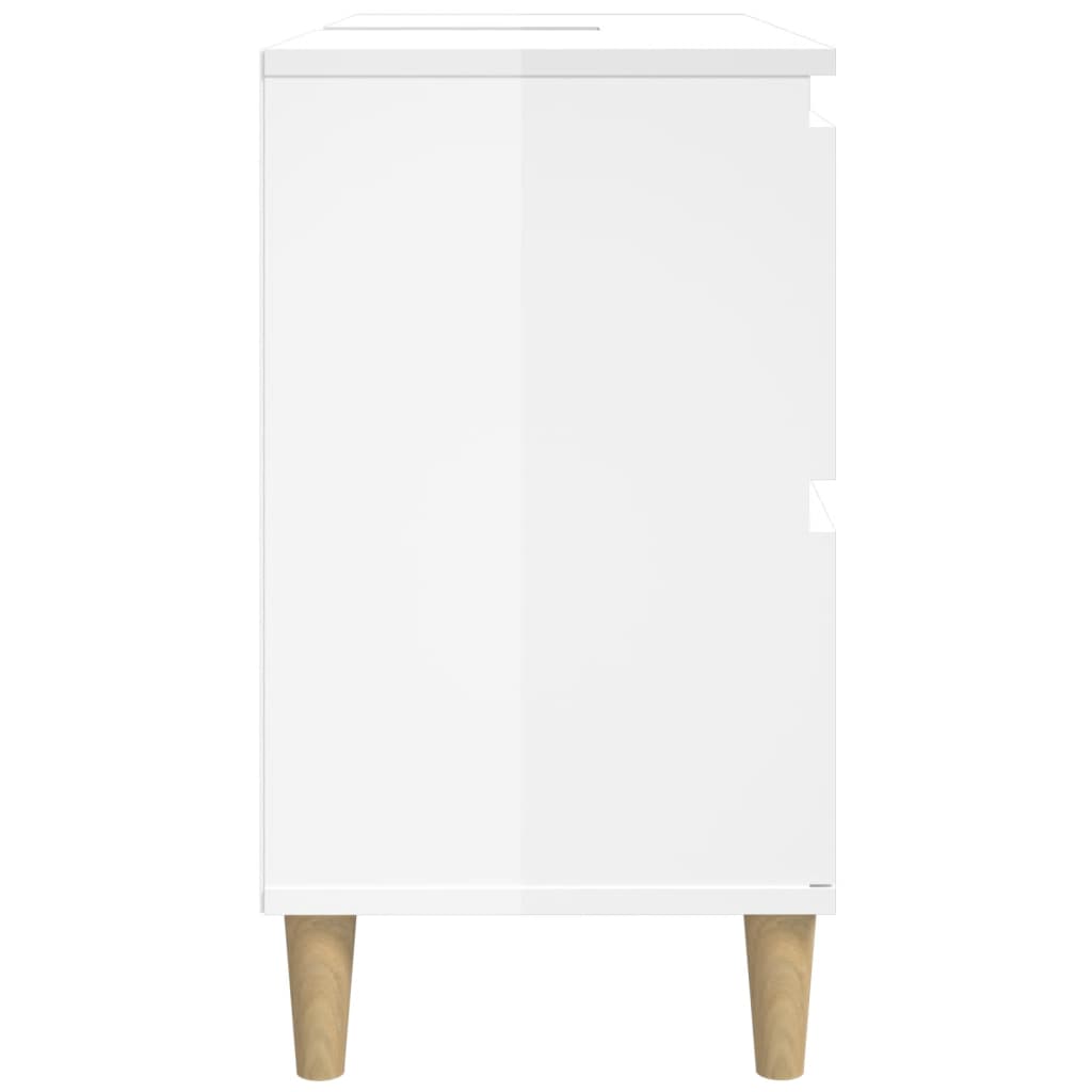 vidaXL Móvel p/ lavatório 80x33x60 cm deriv. madeira branco brilhante