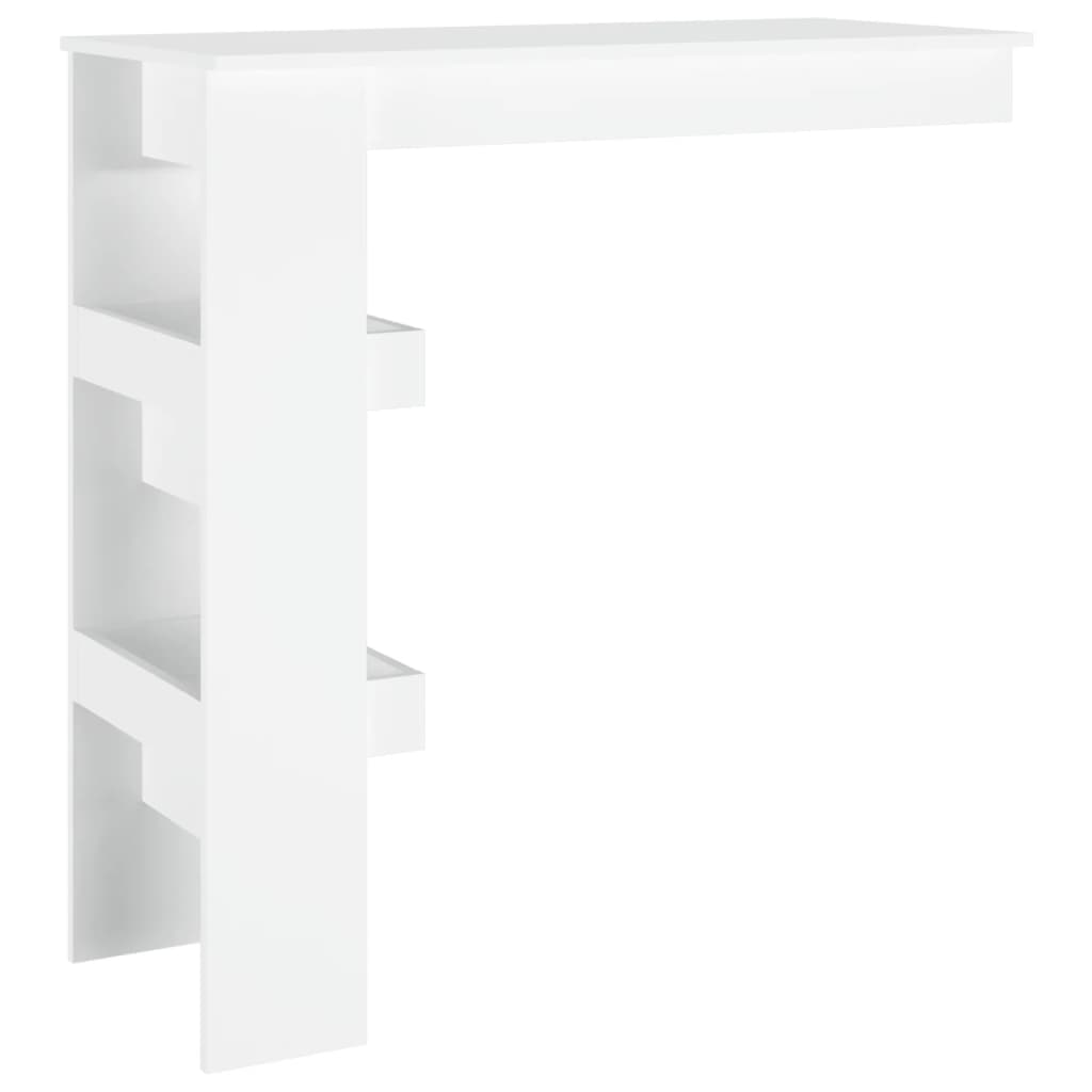 vidaXL Mesa de bar p/ parede 102x45x103,5 cm derivados madeira branco