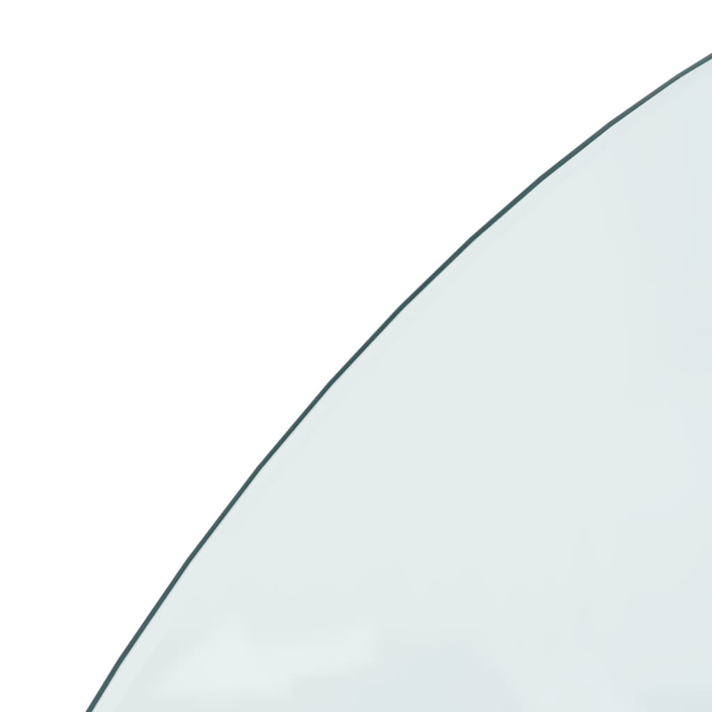 vidaXL Placa de vidro semicircular para lareira 1200x500 mm