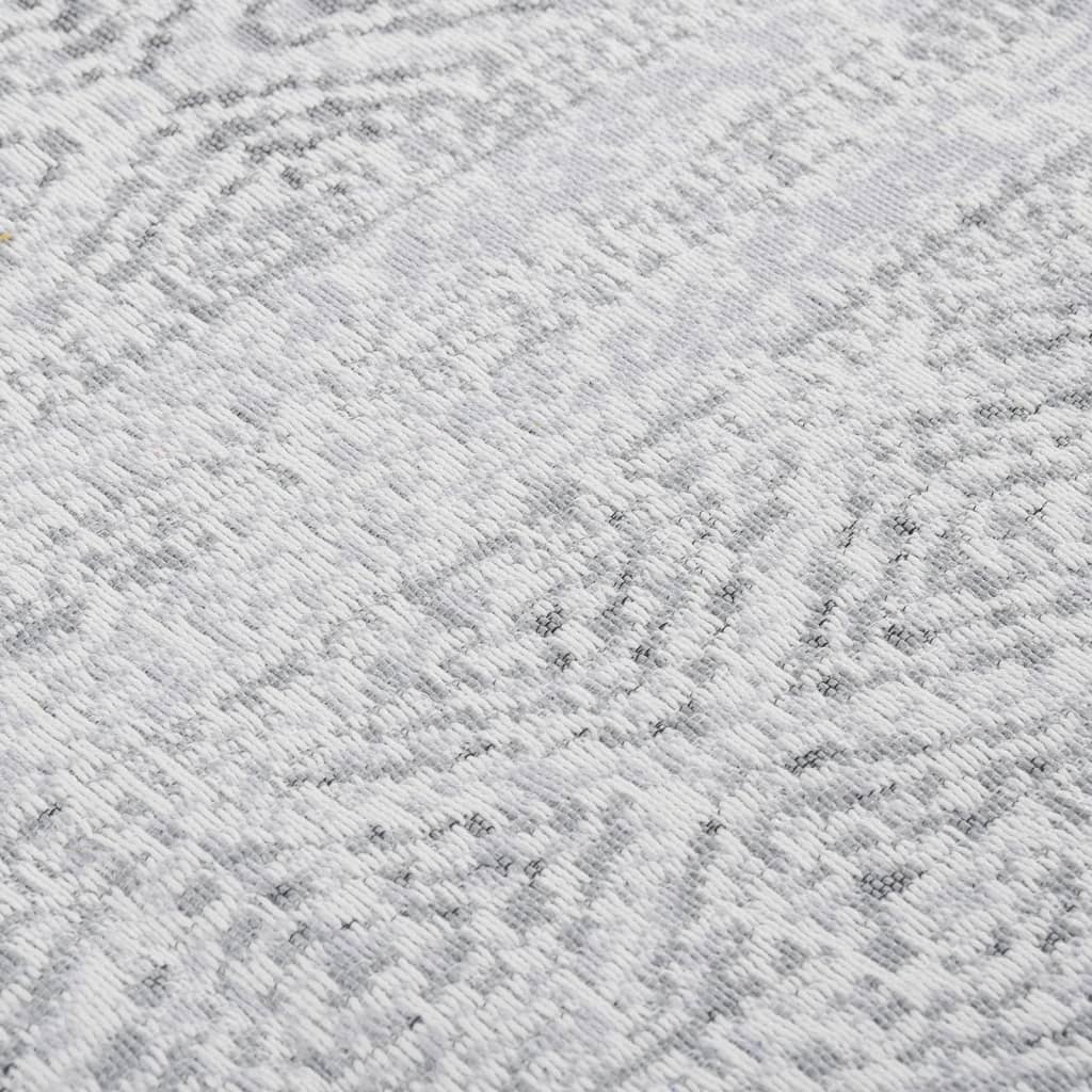 vidaXL Tapete 80x150 cm algodão cinzento-claro