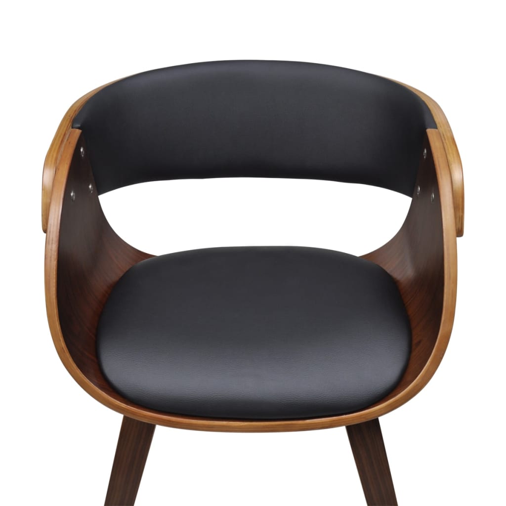 vidaXL Cadeira de jantar madeira curvada e couro artificial