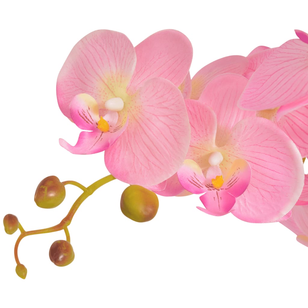 vidaXL Planta orquídea artificial com vaso 65 cm rosa