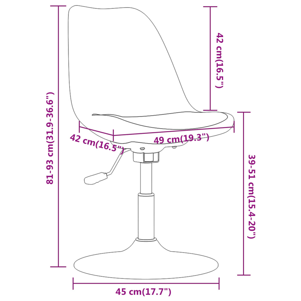 vidaXL Cadeiras de jantar giratórias 4 pcs tecido castanho-escuro